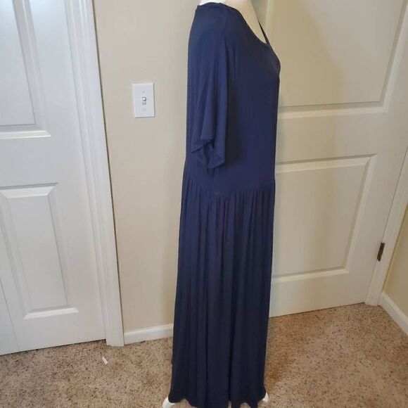NWT Amazon Navy Blue Stretchy Maxi Dress 2X - Picture 6 of 10